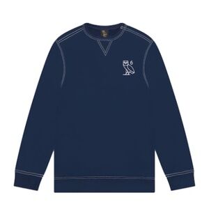 Octobers Very Own OVO Crewneck Embroidered Long Sleeve Navy Crewneck Sweater